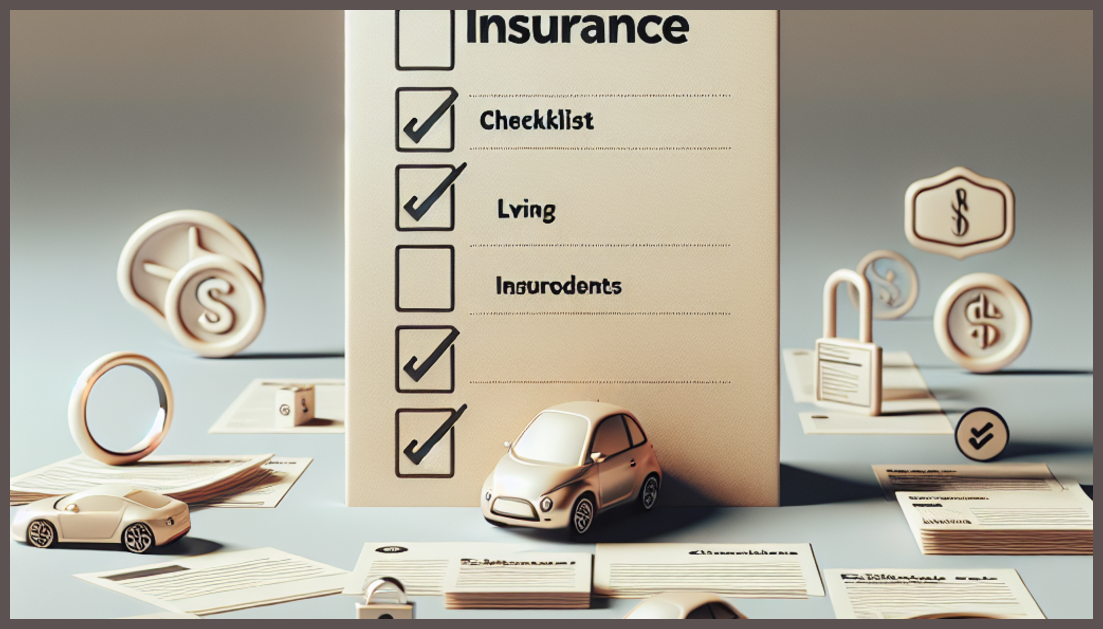 A checklist and car symbolizing car insurance transition.