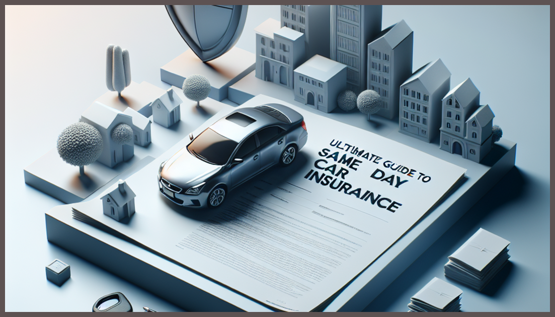 A car and insurance documents symbolizing same-day auto coverage.