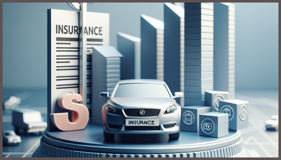 A collage of car insurance symbols and documents