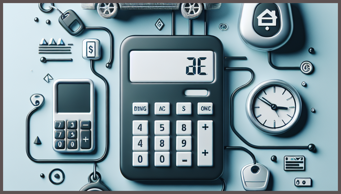 A digital calculator and car icons representing insurance rate comparison