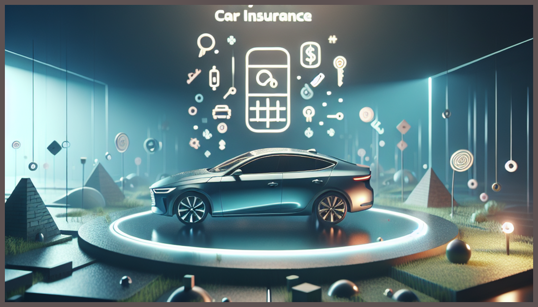 A symbol of car insurance with a young driver's car