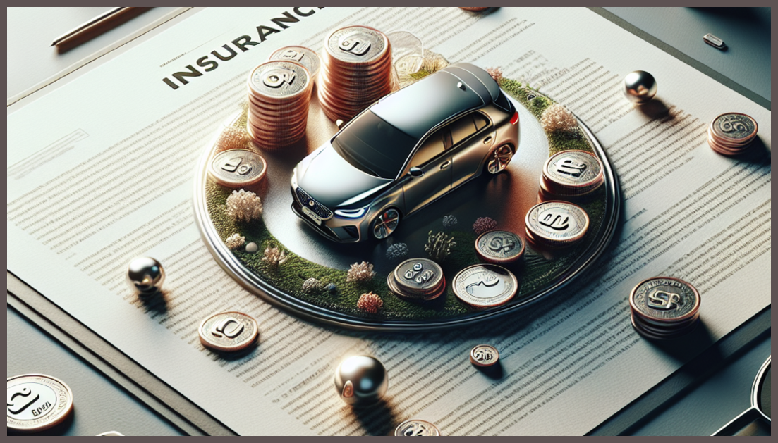 Minimalistic car insurance concept with features symbolizing discounts.