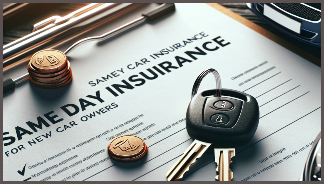 Car keys on a document symbolizing quick car insurance.