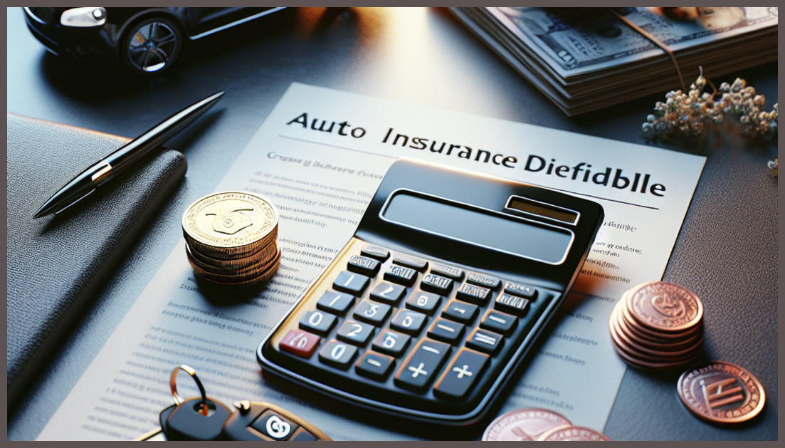 Visual representation of auto insurance deductible options and decision-making processes.