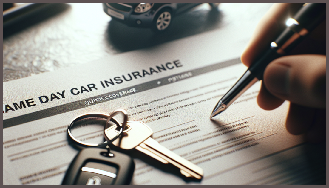 An unobtrusive car insurance symbol on a minimalistic background.