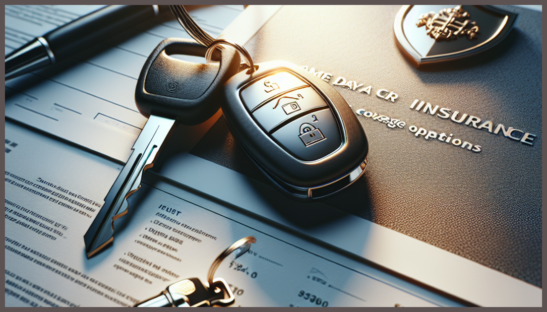 Car key and insurance paperwork symbolizing quick coverage options.