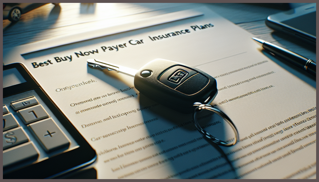 Illustration of car insurance concept with minimalistic symbols.