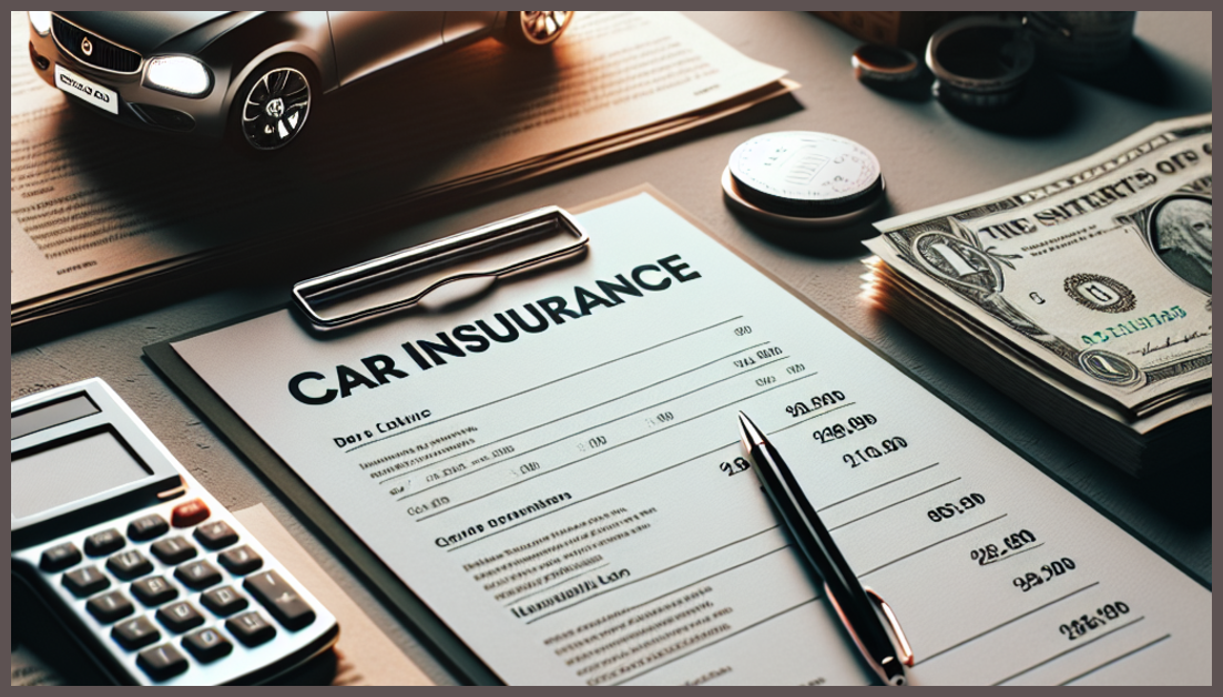 An illustration of savings on car insurance with symbolic elements.
