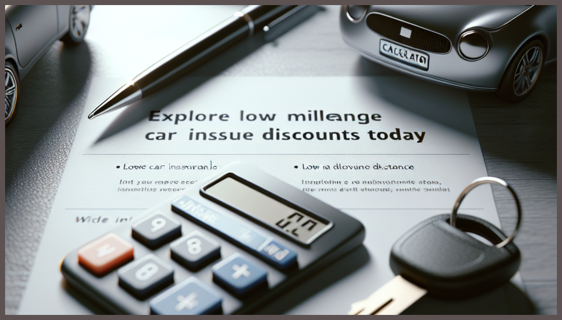 A calculator and car keys symbolizing low mileage insurance discounts.