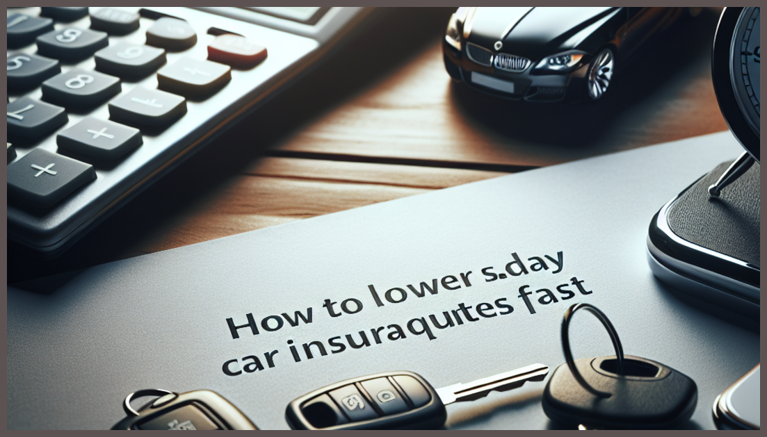 Car insurance symbols with a calculator for quick quotes.