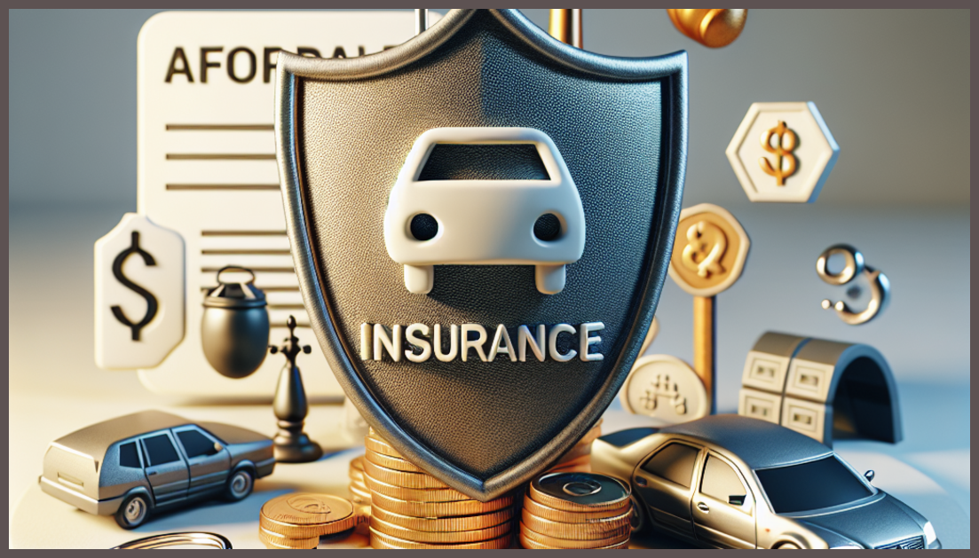 Car insurance symbols on a solid background for young drivers.