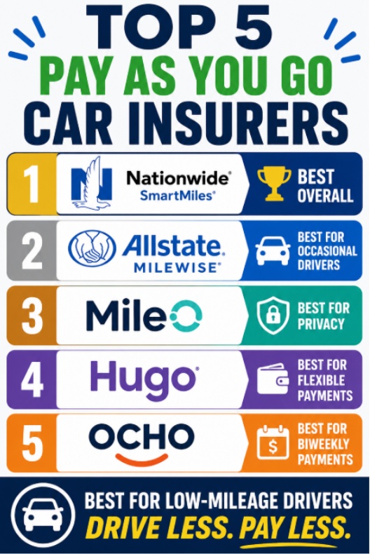 Top 5 pay as you go car insurance